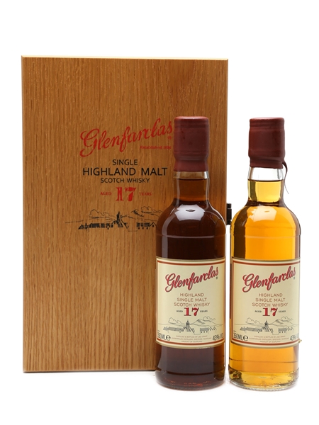 Glenfarclas 17 Years Old Wooden Box Set 2 x 35cl