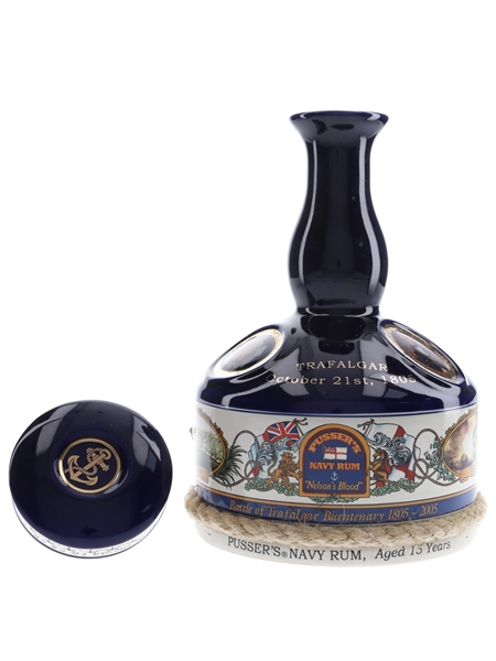 Pusser's 15 Year Old Navy Rum Ship's Decanter Battle of Trafalgar Bicentenary 1805 - 2005 100cl / 47.75%