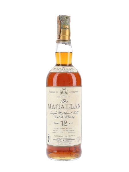 Macallan 12 Year Old Bottled 1980s - Giovinetti 75cl / 43%