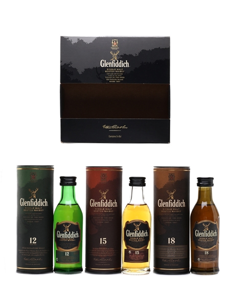 Glenfiddich Single Malt Collection 12, 15 & 18 Year Old 3 x 5cl / 40%