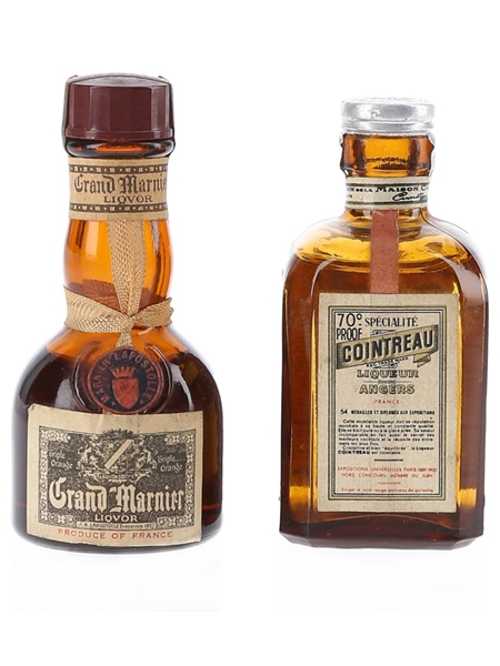 Cointreau & Grand Marnier Bottled 1950s & 1960s 2 x 5cl