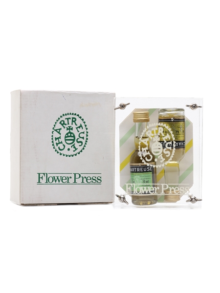 Chartreuse Flower Press Set Bottled 1990s 2 x 3cl