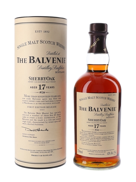 Balvenie 17 Year Old Sherry Oak Bottled 2007 - First Release 75cl / 43%