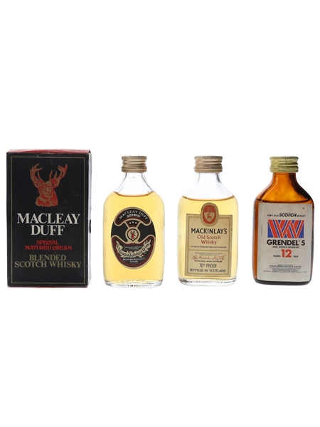 Grendel's, Macleay Duff & Mackinlay's Bottled 1970s 3 x 3.7cl