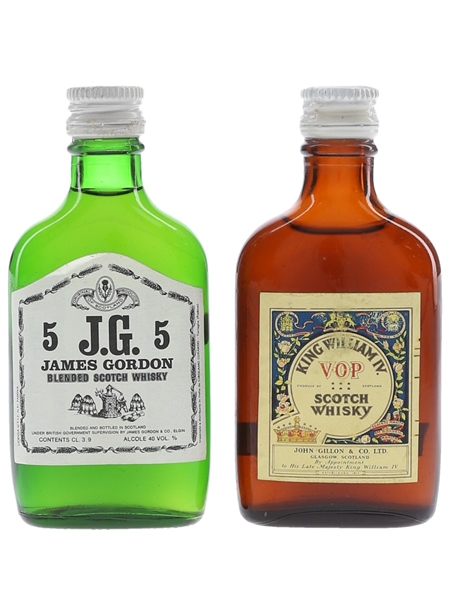 James Gordon & King William Bottled 1960s-1970s 2 x 3.9cl-4cl