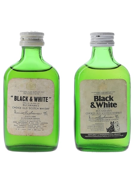 Black & White Bottled 1970s 2 x 4cl