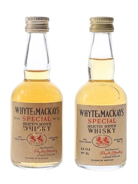 Whyte & Mackays Special Bottled 1970s 2 x 5.5cl / 43%