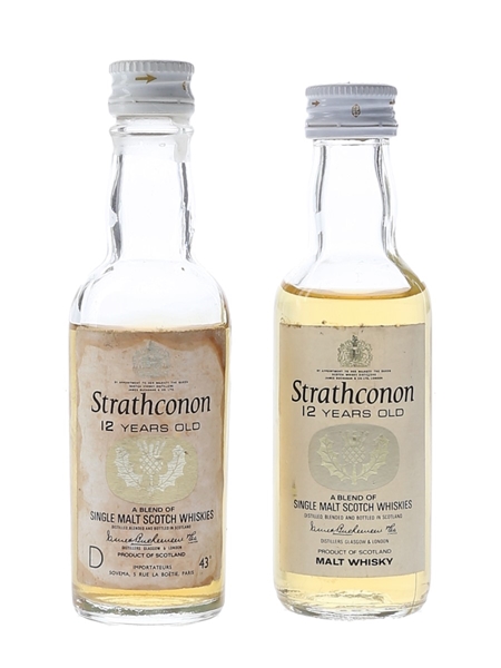 Strathconon 12 Year Old Bottled 1960s & 1970s 2 x 5cl / 43%