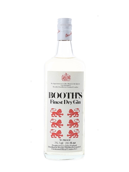 Booth's Finest Dry Gin Bottled 1970s 75.7cl / 40%