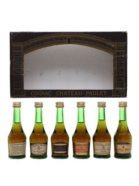 Chateau Paulet Cognac Miniature Set Bottled 1980s 6 x 5cl