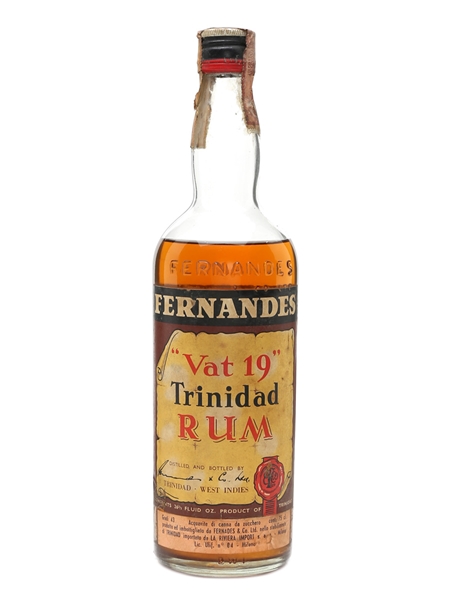 Fernandes Vat 19 Trinidad Rum Bottled 1960s 75cl