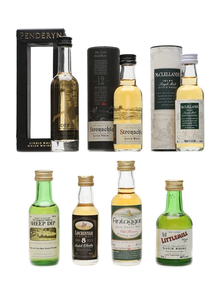 Assorted Single Malt Whisky inc. Littlemill 7 x 5cl