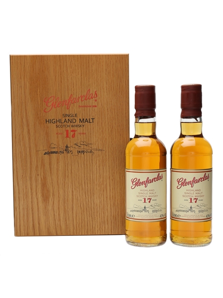 Glenfarclas 17 Years Old Wooden Box Set 2 x 35cl