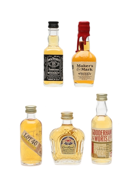 Assorted North American Whiskey  5 x 5cl