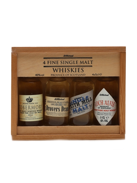 Assorted Single Malt Scotch Whisky St. Michael 4 x 5cl