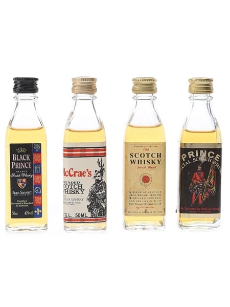 Assorted Blended Scotch Whisky Black Prince, McCrae's, Old Scotch Whisky & Prince 4 x 5cl