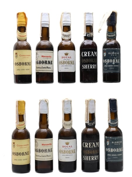 Osborne Sherry Collection Bottled 1960s - Silver 10 x 4.5cl