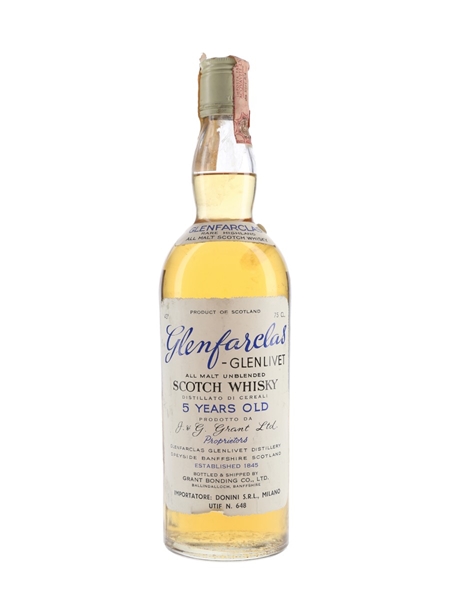 Glenfarclas Glenlivet 5 Year Old Bottled 1970s - Donini 75cl / 43%