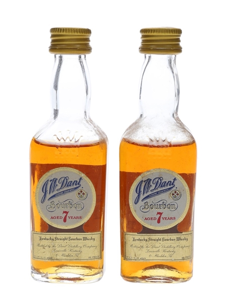 J W Dant 7 Year Old Bottled 1970s - Riunite Di Liquori 2 x 4cl / 43%