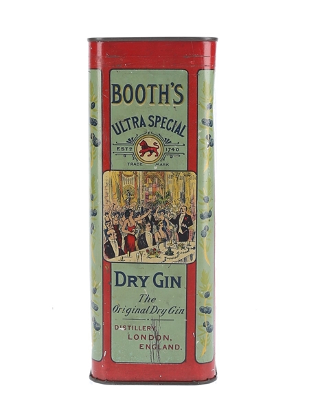 Booth's Ultra Special Dry Gin Bottled 1920s-1930s - Sealed Tin 75cl