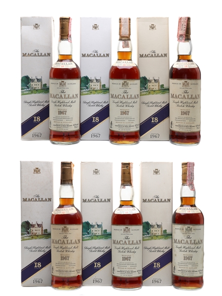 Macallan 1967 18 Year Old Giovinetti 6 x 75cl / 43%