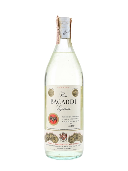 Bacardi Carta Blanca Bottled 1970s - Spain 100cl / 40%