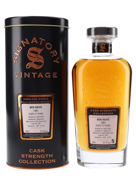 Ben Nevis 1991 27 Year Old Bottled 2019 - Signatory Vintage 70cl / 57.5%