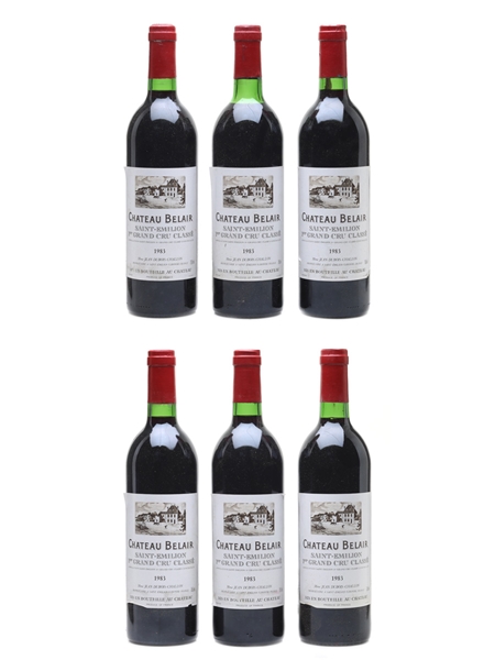 Chateau Belair 1983 1er Grand Cru Classe - Saint Emilion 6 x 75cl