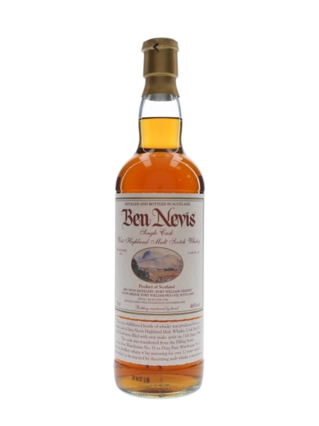 Ben Nevis 1996 12 Year Old Cask No. 811 Bottled 2008 70cl / 46%