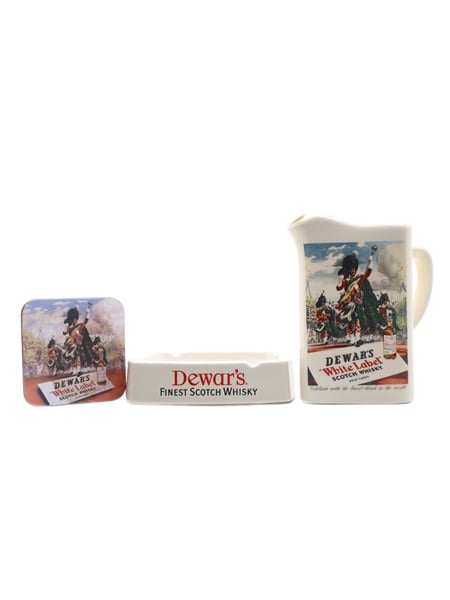 Dewar's White Label Ashtray, Coaster & Water Jug  