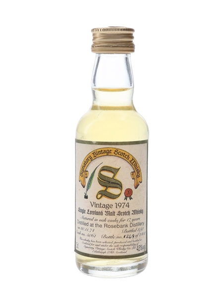 Rosebank 1974 17 Year Old Bottled 1992 - Signatory Vintage 5cl / 43%