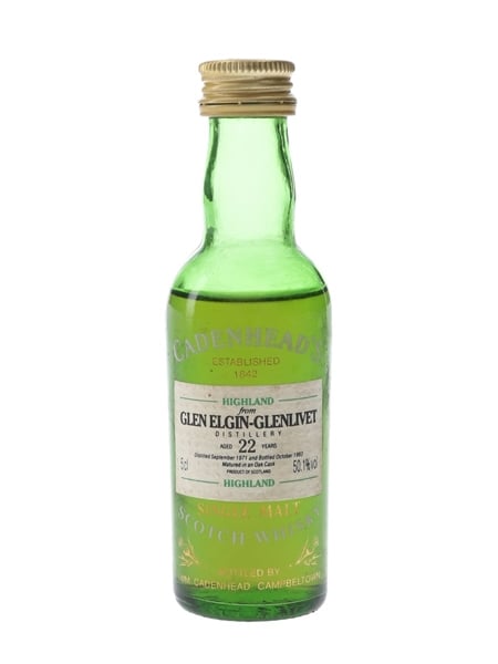 Glen Elgin Glenlivet 1971 22 Year Old Bottled 1993 - Cadenhead's 5cl / 50.1%