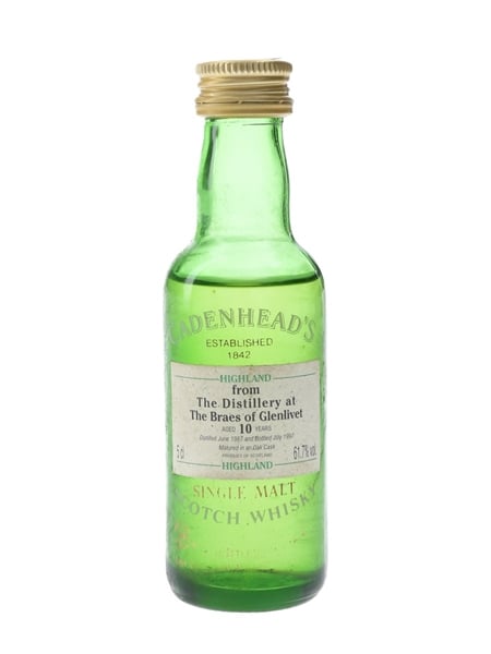 Braes Of Glenlivet 1987 10 Year Old Bottled 1997 - Cadenhead's 5cl / 61.7%