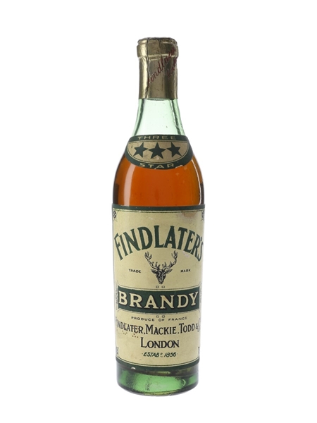 Findlater's 3 Star Brandy Bottled 1940s-1950s 37.5cl