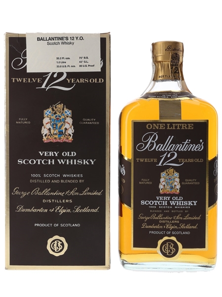 Ballantine's 12 Year Old Bottled 1980s - Duty Free 100cl / 43%