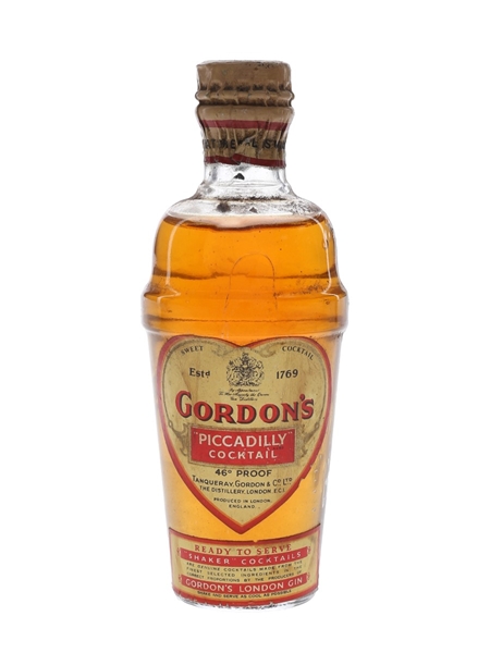 Gordon's Piccadilly Cocktail Spring Cap Bottled 1950s 5cl / 26%