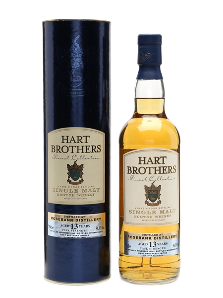 Rosebank 1990 13 Year Old Cask Strength Bottled 2003 - Hart Brothers 70cl