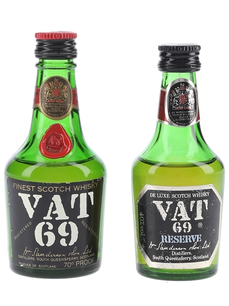 Vat 69 & Reserve Bottled 1970s & 1980s 2 x 5cl / 40%