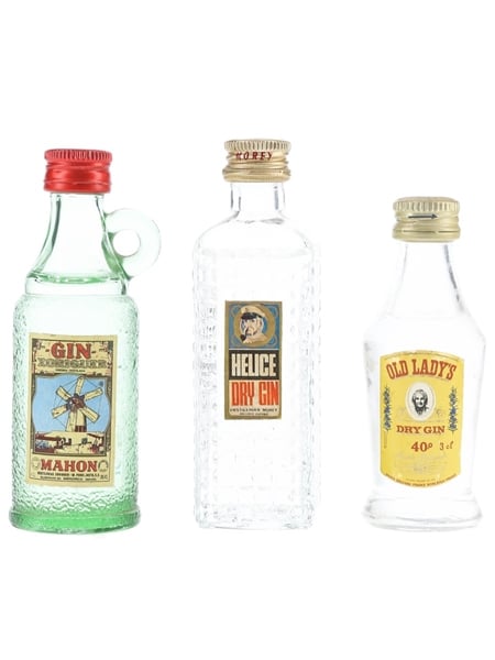 Helice, Mahon & Old Lady's Gin  3 x 3cl-5cl