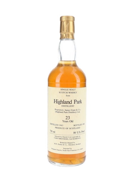 Highland Park 1963 23 Year Old Bottled 1986 - Corti Brothers - Signed Bottle 75cl / 43%