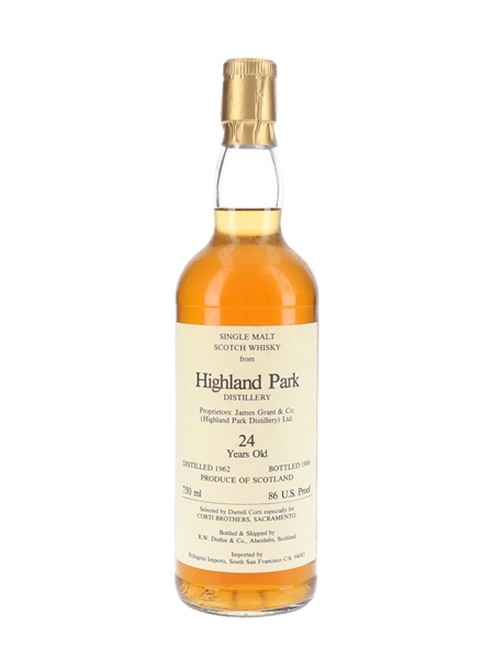 Highland Park 1962 24 Year Old Bottled 1986 - Corti Brothers - Signed Bottle 75cl / 43%