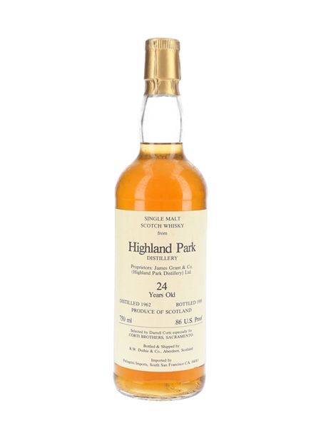 Highland Park 1962 24 Year Old Bottled 1986 - Corti Brothers - Signed Bottle 75cl / 43%