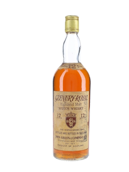 Glenury Royal 12 Year Old Bottled 1970s - Duty Free Sample 75cl