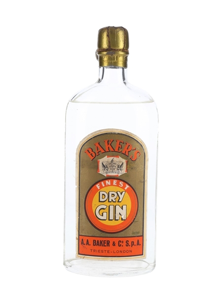 Baker's Finest Dry Gin Bottled 1950s 75cl / 43%