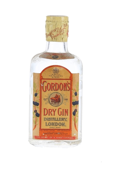 Gordon's Dry Gin Spring Cap Bottled 1950s 20cl / 47%