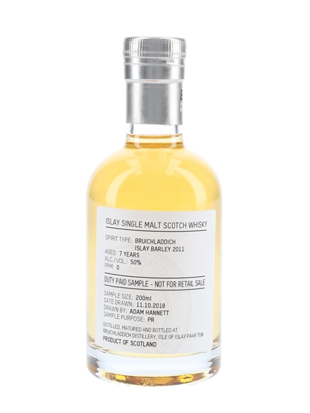 Bruichladdich Islay Barley 2011 7 Year Old Bottled 2018 - Duty Paid Sample 20cl / 50%