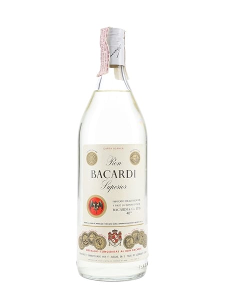 Bacardi Carta Blanca Bottled 1970s - Spain 100cl / 40%