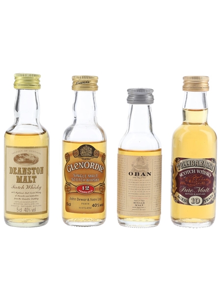 Assorted Highland Single Malts Deanston Malt, Glenordie, Oban & Tullibardine 4 x 5cl