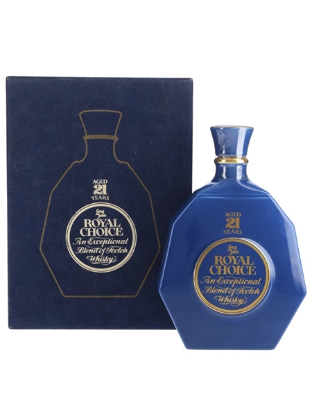 Long John 21 Year Old Royal Choice Bottled 1980s-1990s - Spode Decanter 75cl