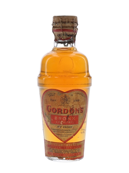 Gordon's Bronx Cocktail Spring Cap Bottled 1950s 5cl / 26.3%